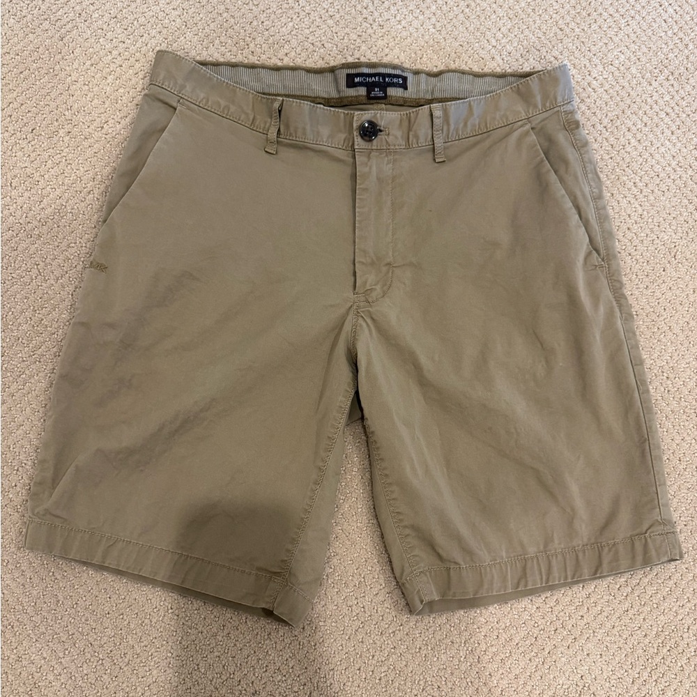 Michael Kors Men’s Stretch Cotton Shorts Size 31, Khaki Color